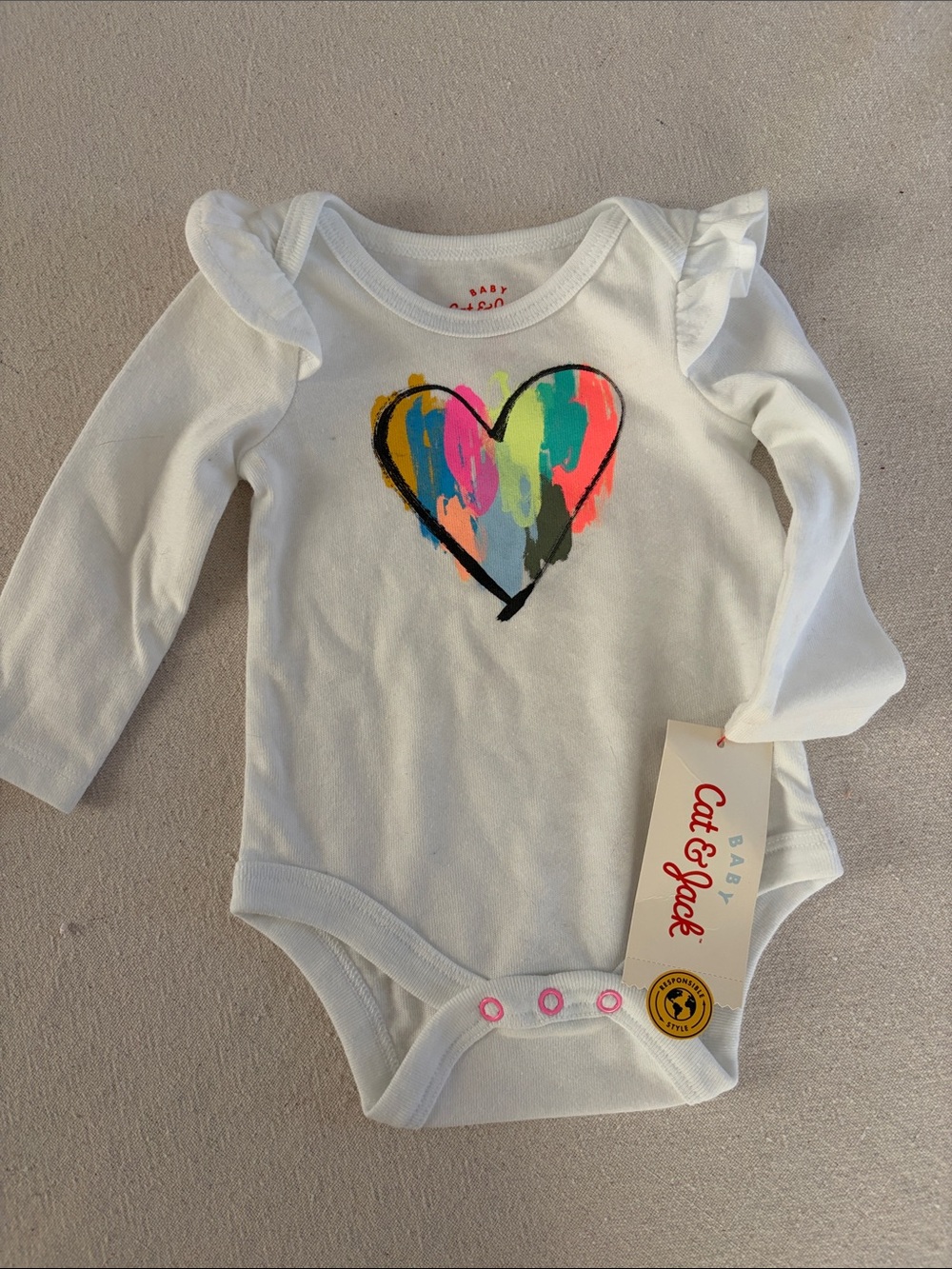 Cat & Jack BUNDLE OF 7 Long-Sleeve Bodysuit size from N/B to 24M - Picture 3 of 5